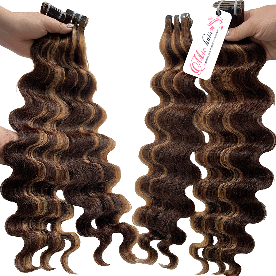 blonde-highlight-loose-deep-wave-tape-in-hair-extensions