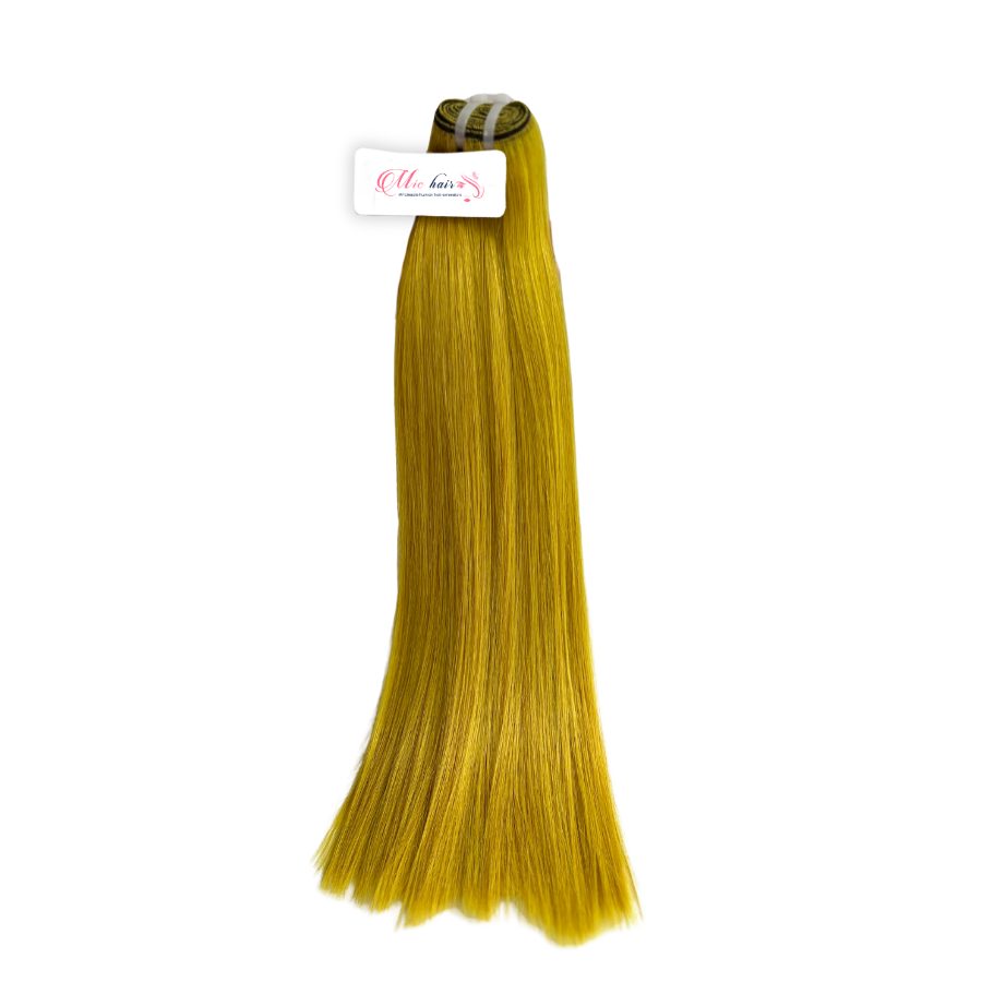 Yellow-weft-hair-extensions-double-drawn-hair