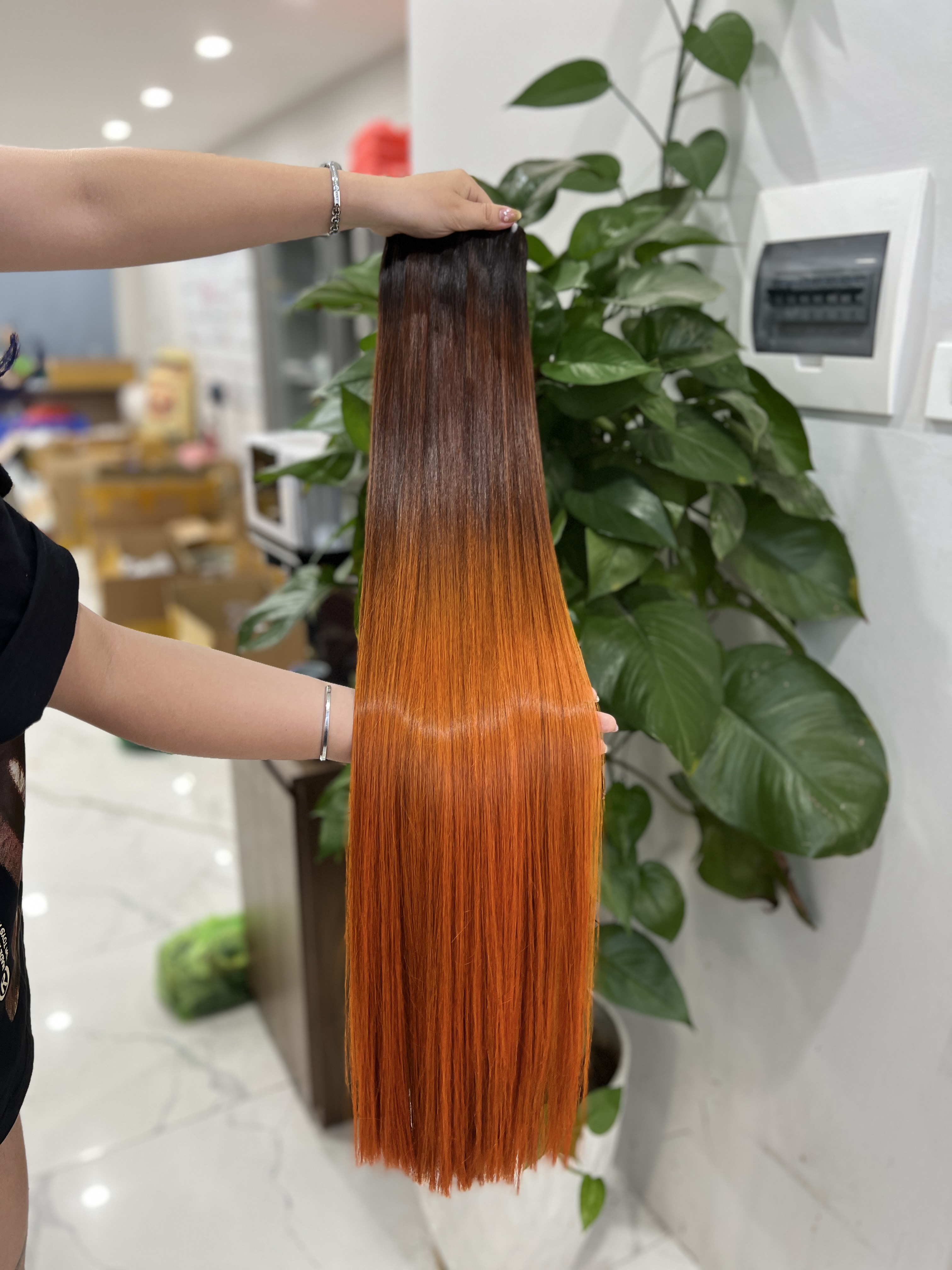 Ombre-Brown-To-Orange-Straight-Hair